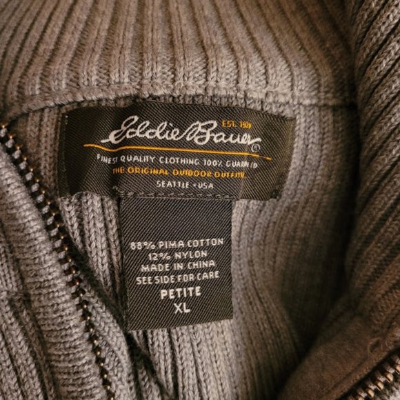 SOLD: Eddie Bauer Pima Cotton Zipper XL Sweater - Picture 5 of 6